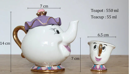 Cute Beauty and the Beast Porcelain Tea Set