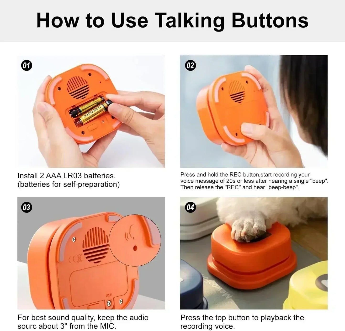 Pet Training Sound Button Kit
