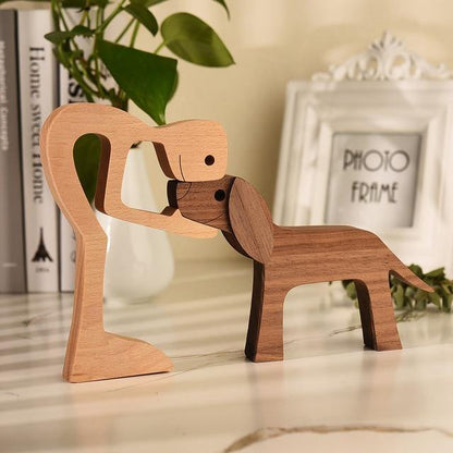 Unique Wooden Pet Figurine Decor