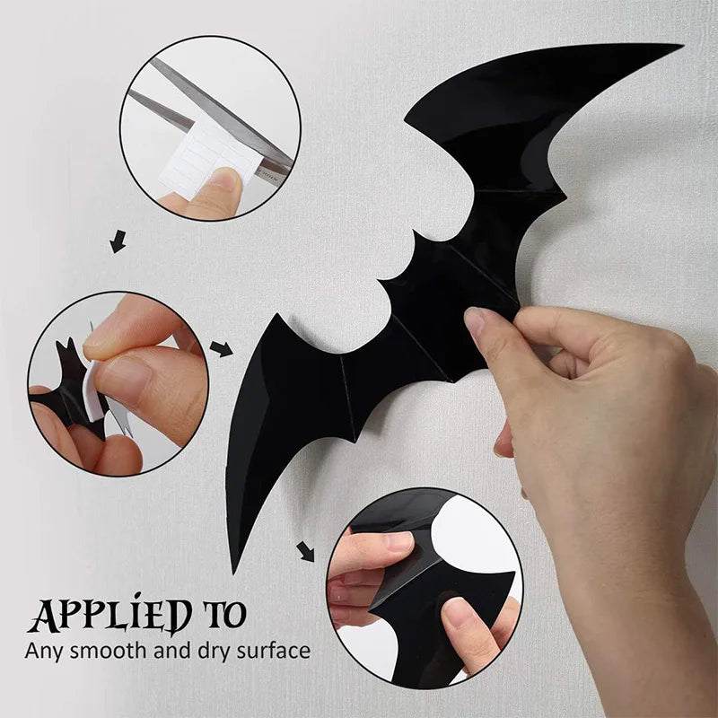 Spooky Wall Decals - Halloween Home Decor Stickers (120 Pack)