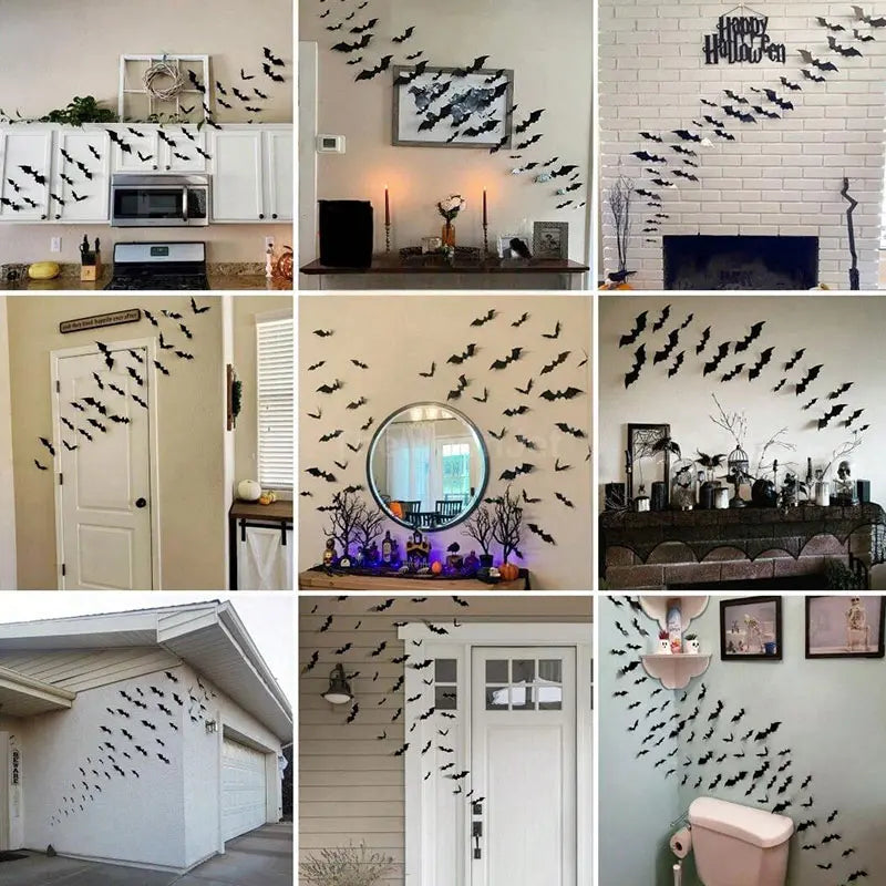 Spooky Wall Decals - Halloween Home Decor Stickers (120 Pack)