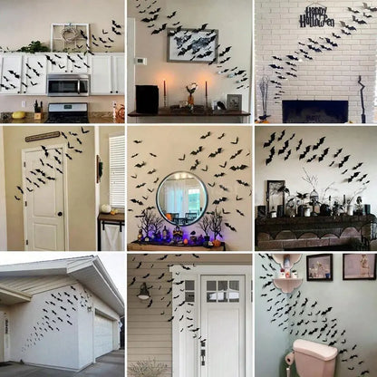 Spooky Wall Decals - Halloween Home Decor Stickers (120 Pack)