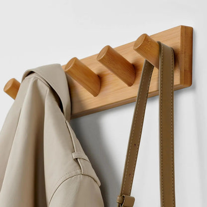 Space-Saving 5-Hook Wood Coat Rack - Befez