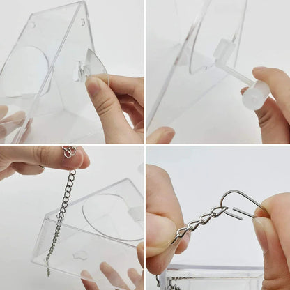 Transparent Outdoor Bird Feeder for Garden Decor