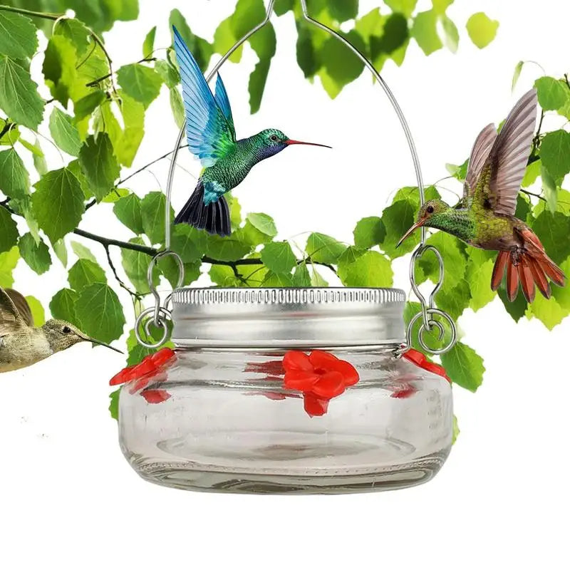 Colorful Glass Hanging Bird Feeder - Befez