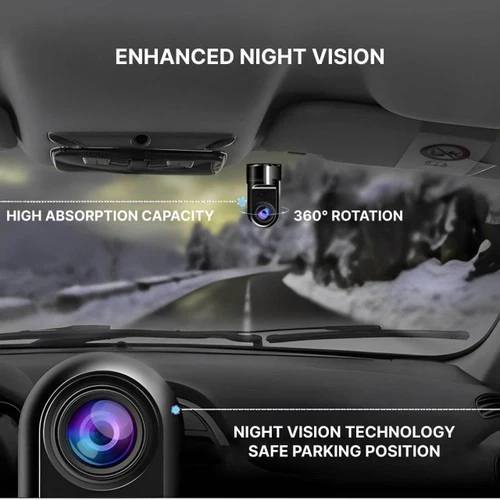 Compact Car Dashboard Camera with Night Vision