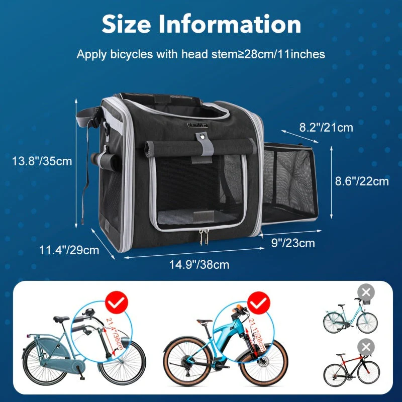 Befez | Foldable Pet Bike Carrier Basket