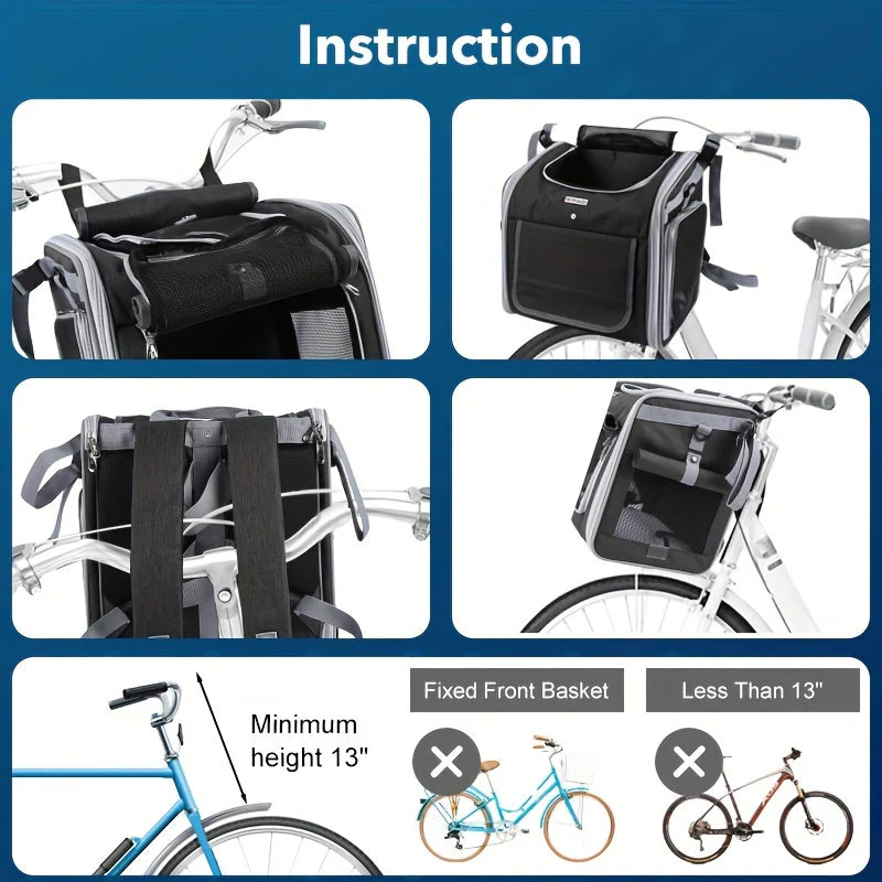 Befez | Foldable Pet Bike Carrier Basket