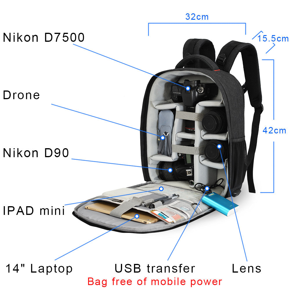 Compact Camera Backpack - Easy Access Travel Bag