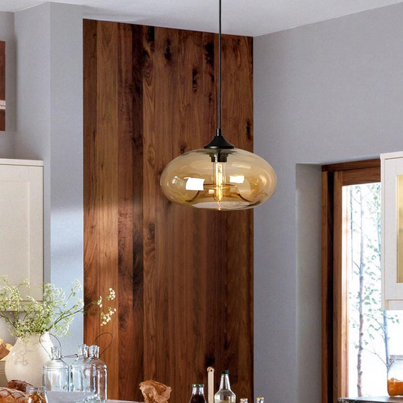 Retro Glass Hanging Lamp Pendant Light
