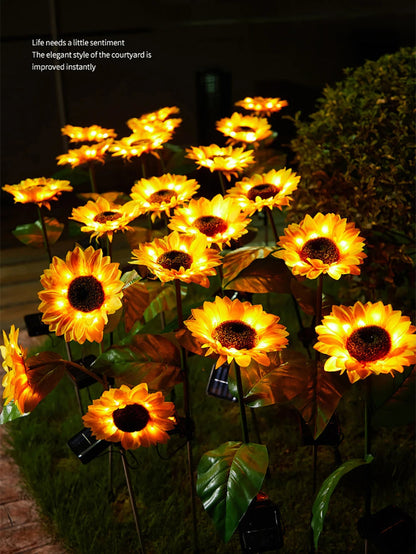 Outdoor Sunny Sunflower Garden Table Lamp