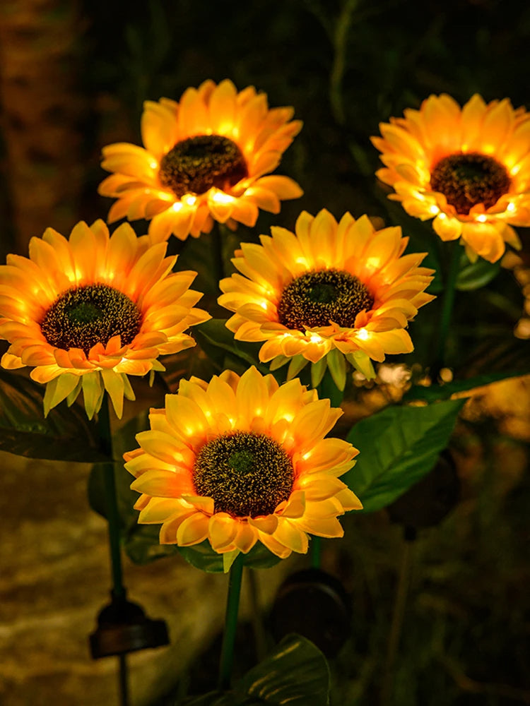 Outdoor Sunny Sunflower Garden Table Lamp