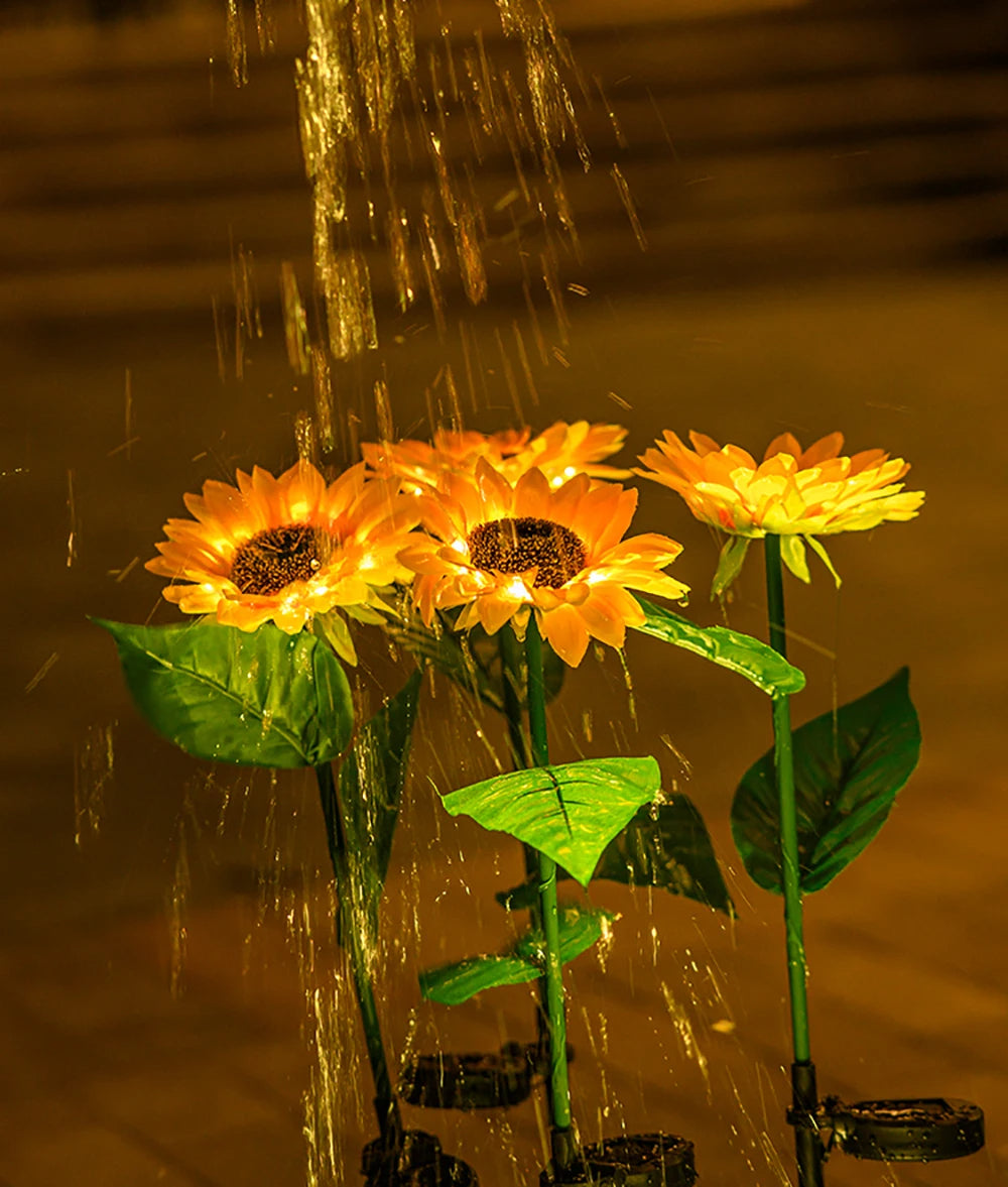 Outdoor Sunny Sunflower Garden Table Lamp