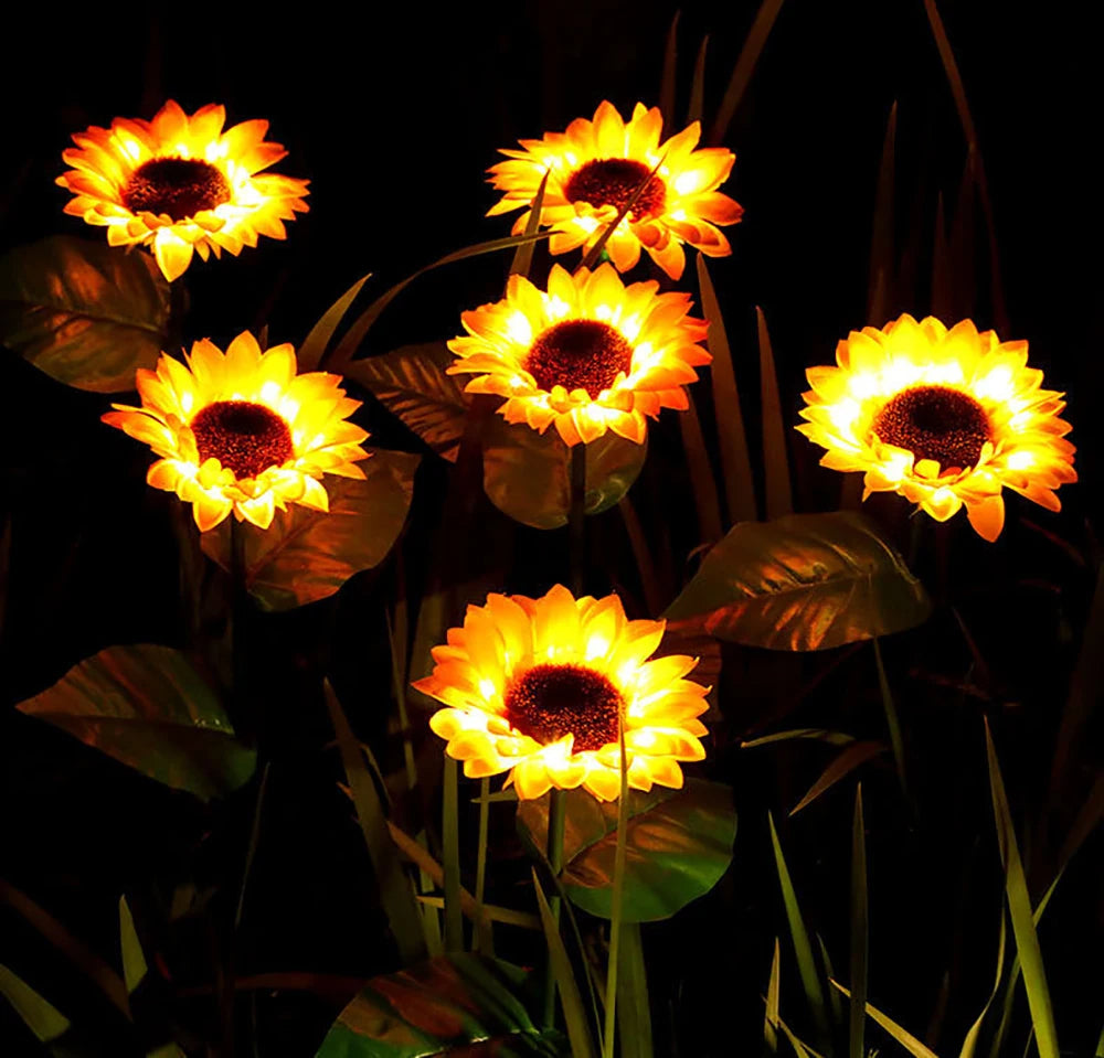Outdoor Sunny Sunflower Garden Table Lamp