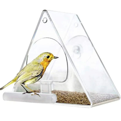 Transparent Outdoor Bird Feeder for Garden Decor