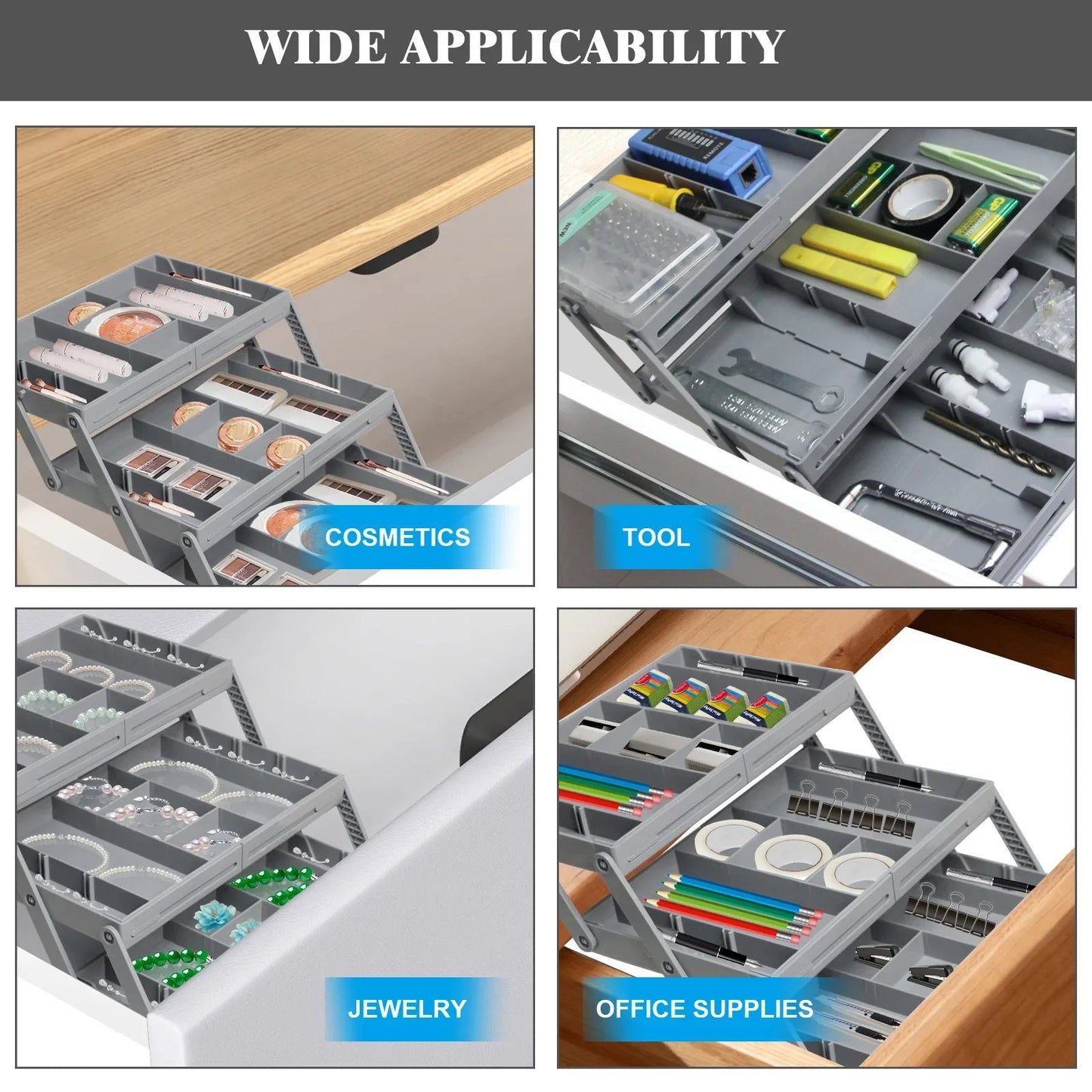 Stackable 3 Layer Storage Drawer Organizer