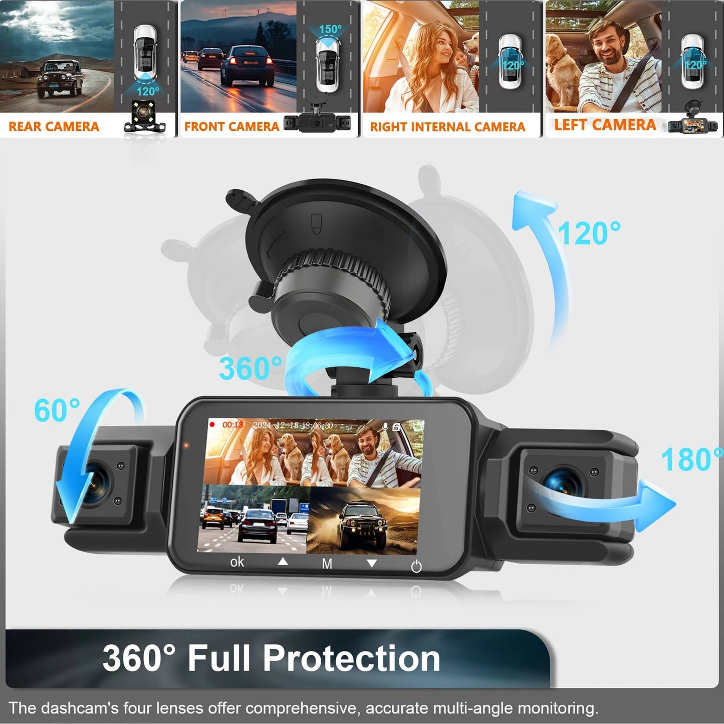 Dual Camera Car Dashboard Recorder With Night Vision