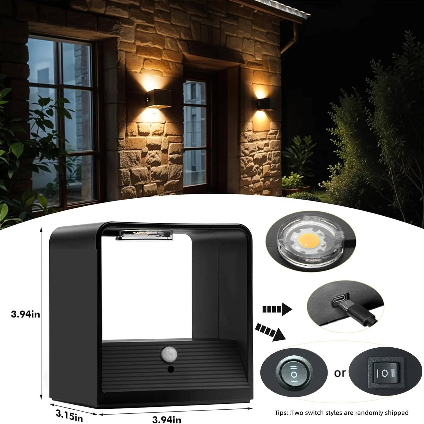Smart Motion Sensor LED Wall Light with Remote