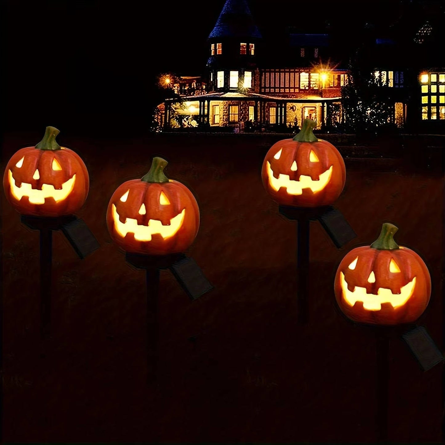 Bright LED Pumpkin Halloween Pathway Lights