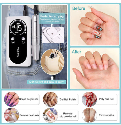 Compact Rechargeable Nail Drill Kit for Manicure