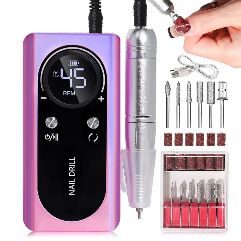 Compact Rechargeable Nail Drill Kit for Manicure