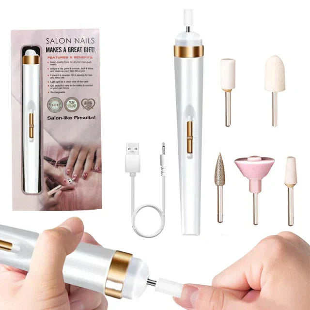 Compact 5-in-1 Nail Care Kit with LED Light