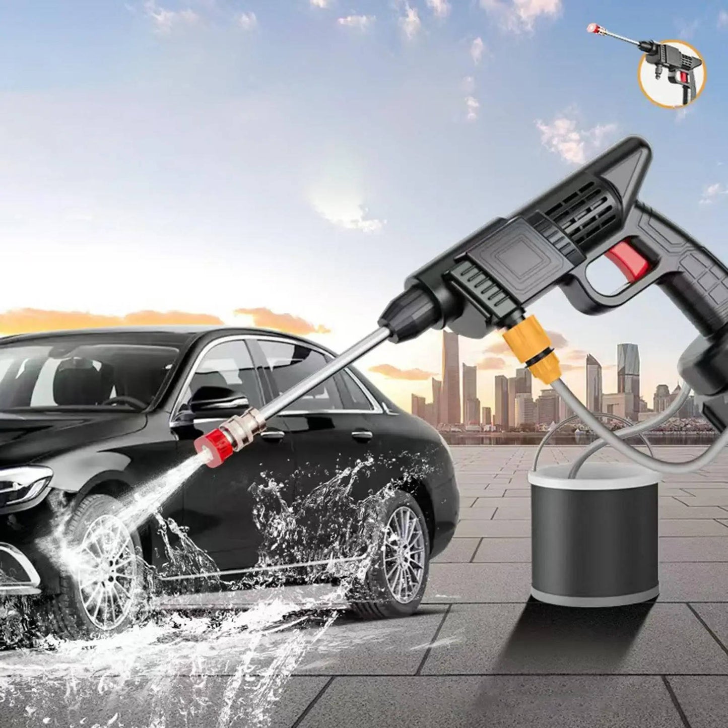 Wireless Rechargeable Pressure Washer Spray Gun Kit