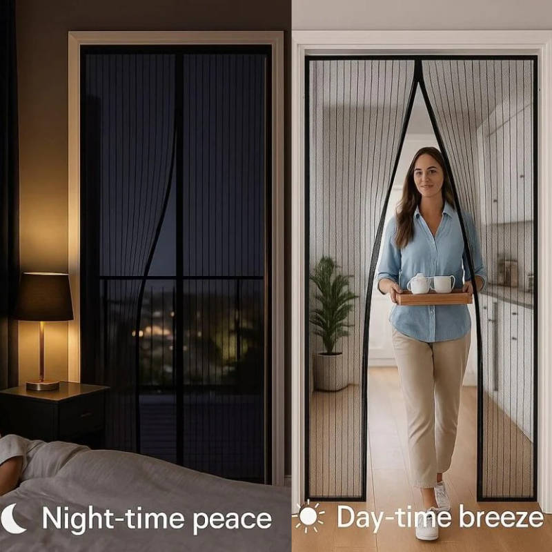Adjustable Magnetic Mesh Screen Door