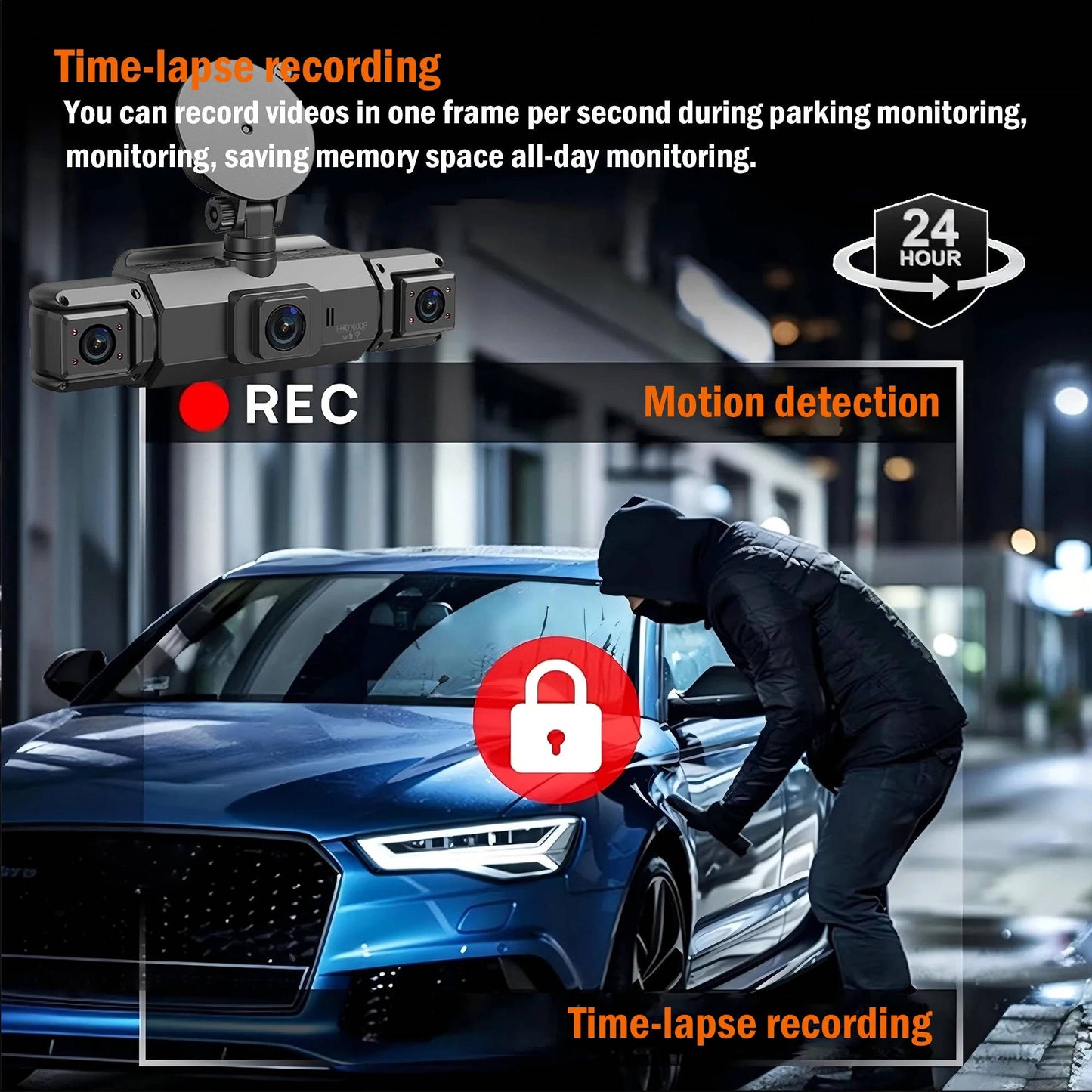 Dual Camera Car Dashboard Recorder With Night Vision