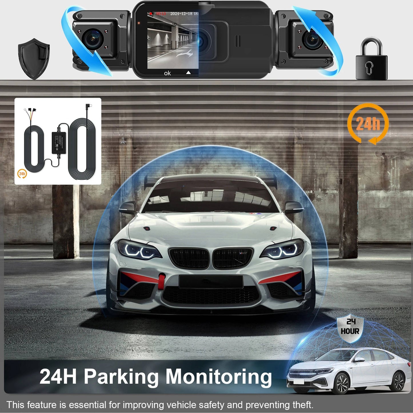 Dual Camera Car Dashboard Recorder With Night Vision