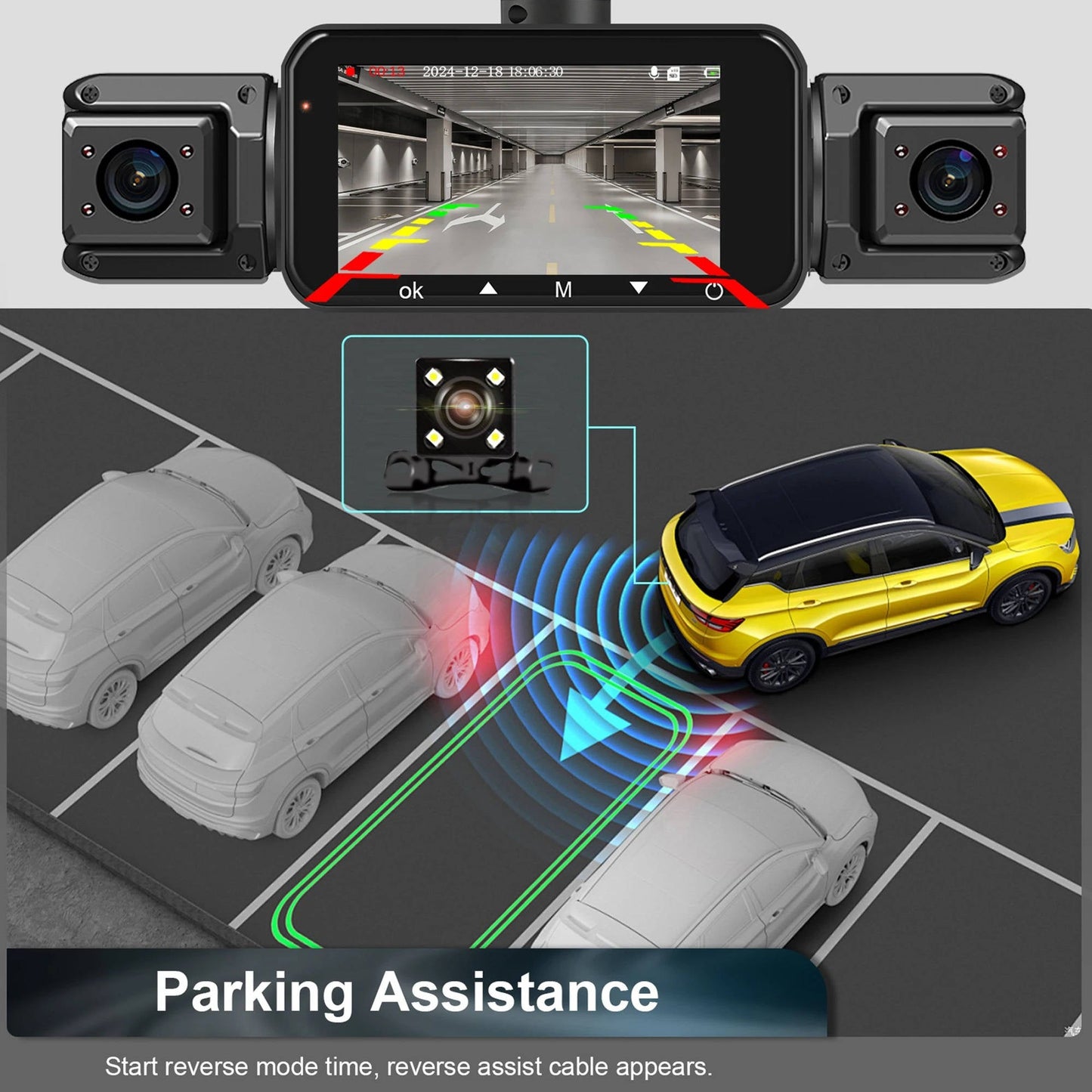Dual Camera Car Dashboard Recorder With Night Vision