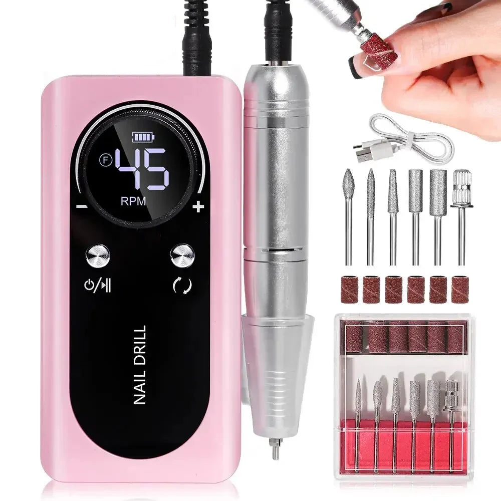 Compact Rechargeable Nail Drill Kit for Manicure