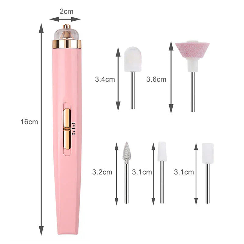 Compact 5-in-1 Nail Care Kit with LED Light