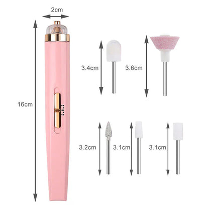 Compact 5-in-1 Nail Care Kit with LED Light