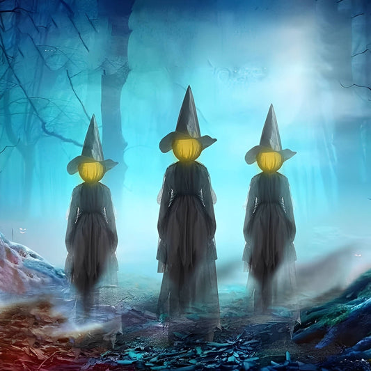 Spooky Animated Witch Halloween Decor Set - Befez