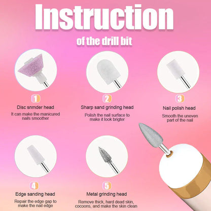 Compact 5-in-1 Nail Care Kit with LED Light