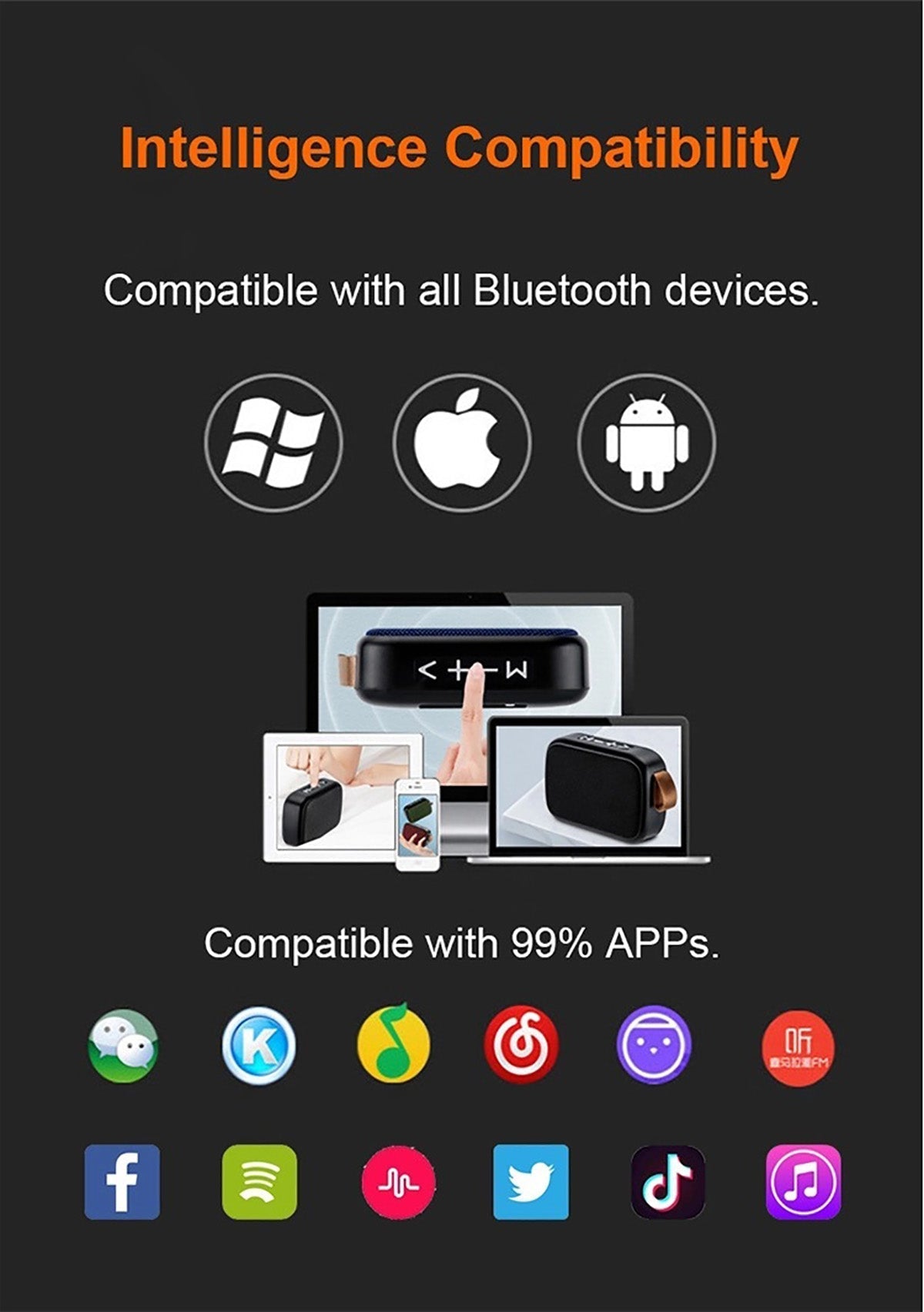 Compact Wireless Bluetooth Speaker with Clear Sound