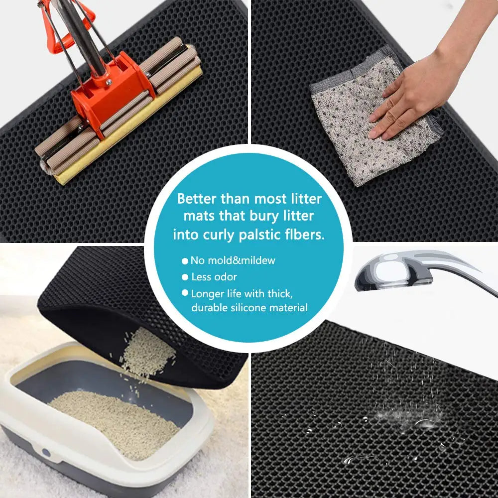 Practical Splash Proof Dual Layer Kitty Litter Mat