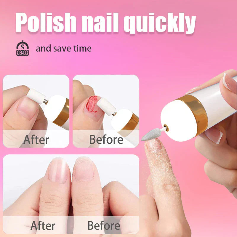 Compact 5-in-1 Nail Care Kit with LED Light