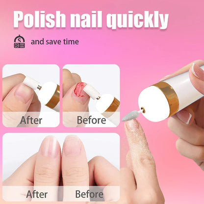 Compact 5-in-1 Nail Care Kit with LED Light