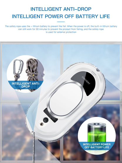 Wi-Fi Robot Glass Cleaner with Remote Auto Vacuum