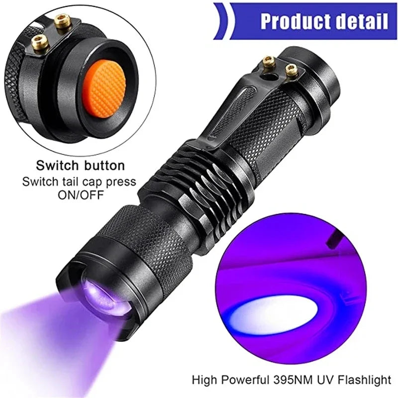Powerful Black Light Detector Flashlight