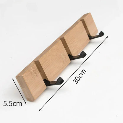 Space-Saving Wooden Wall Hook Rack