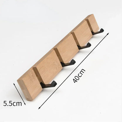 Space-Saving Wooden Wall Hook Rack