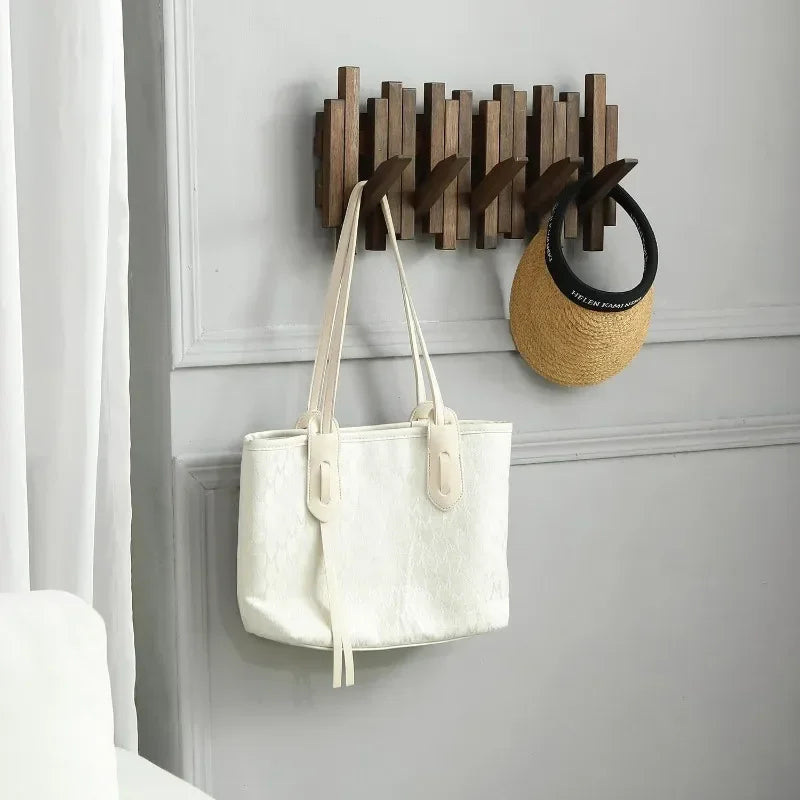 Reclaimed Wood Flip Down Coat Rack Wall Mount Hanger - Befez