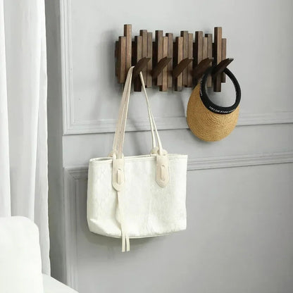 Reclaimed Wood Flip Down Coat Rack Wall Mount Hanger - Befez