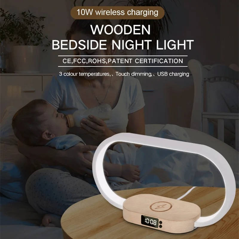 Smart Clock with Qi Charging and LED Nightlight