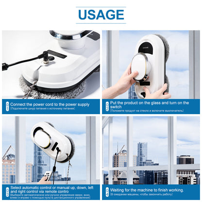 Wi-Fi Robot Glass Cleaner with Remote Auto Vacuum