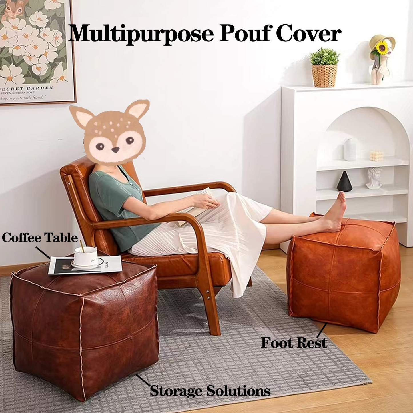 Hidden Storage Ottoman Stool