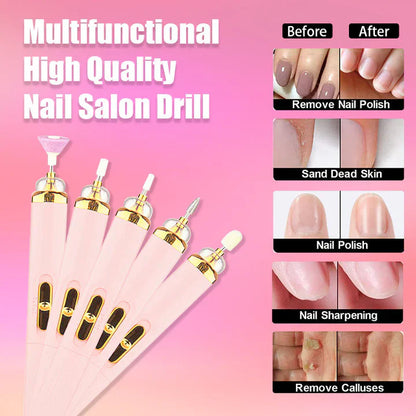 Compact 5-in-1 Nail Care Kit with LED Light